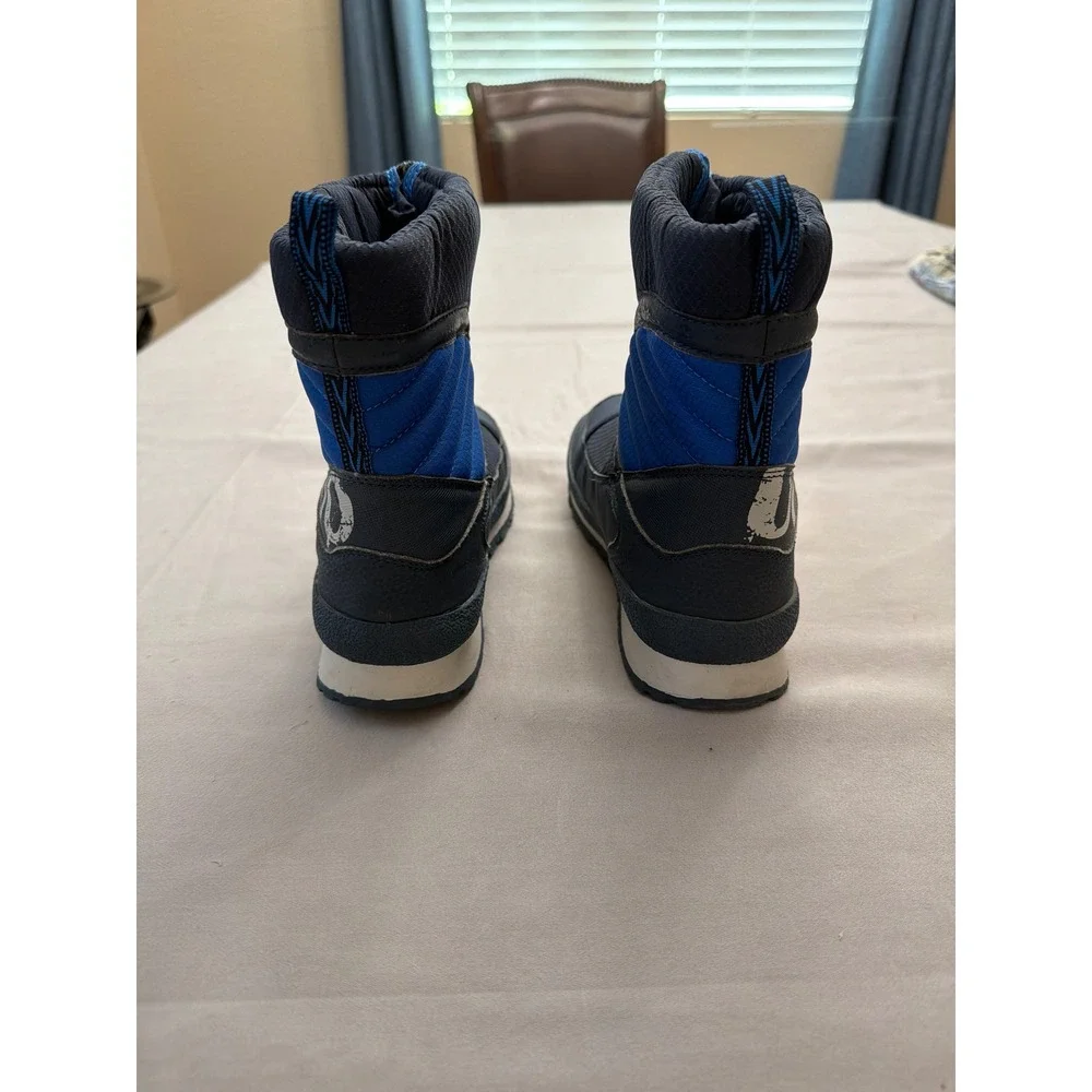 UOVO Boys Navy Blue Winter Snow Boots Front Zip Fleece Lined S161031Z1F Size 4.5